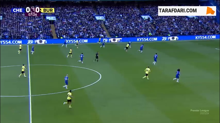 خلاصه بازی چلسی 2-2 برنلی (لیگ برتر انگلیس - 2023/24)