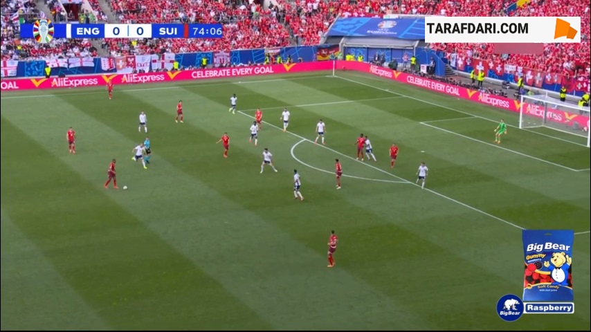 گل بریل امبولو به انگلیس (انگلیس 0-1 سوئیس)
