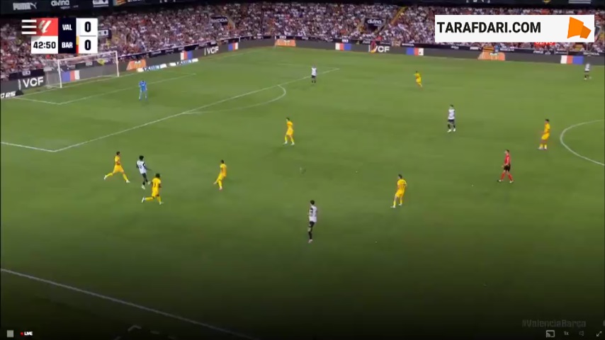 گل هوگو دورو به بارسلونا (والنسیا 1-0 بارسلونا)