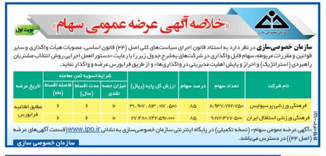 آگهی <a  data-cke-saved-href='/static/page/taxonomy/448123' href='/static/page/taxonomy/448123'>مزایده <a  data-cke-saved-href='/static/page/taxonomy/1030' href='/static/page/taxonomy/1030'>پرسپولیس</a> و <a  data-cke-saved-href='/static/page/taxonomy/1029' href='/static/page/taxonomy/1029'>استقلال</a></a>